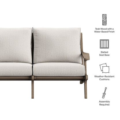 Saratoga Outdoor Patio Teak Wood Loveseat