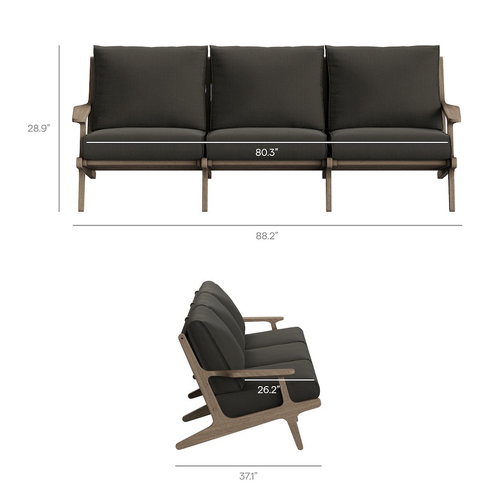 Saratoga Outdoor Patio Teak Sofa