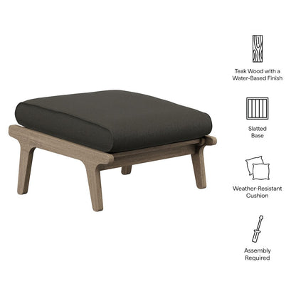 Saratoga Outdoor Patio Teak Ottoman