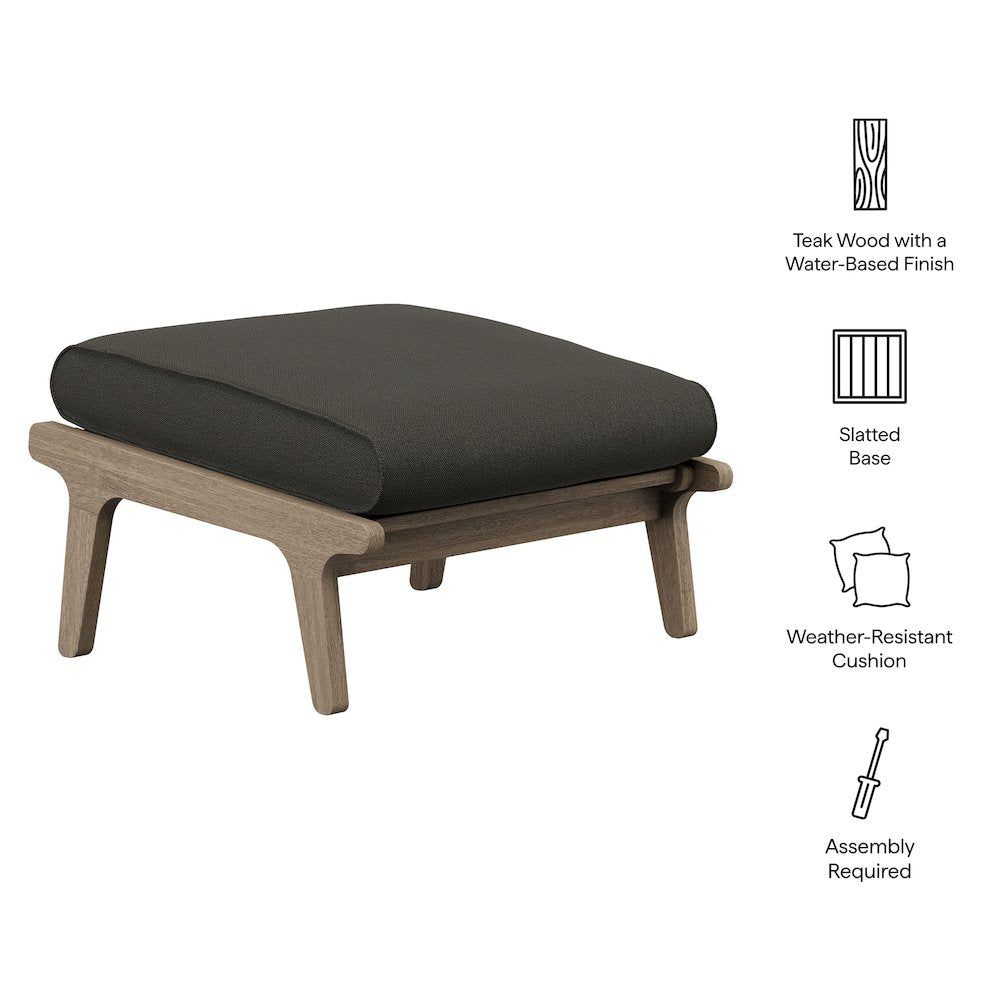 Saratoga Outdoor Patio Teak Ottoman