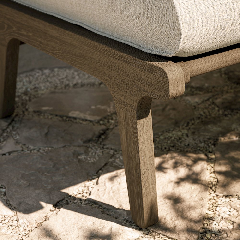 Saratoga Outdoor Patio Teak Ottoman