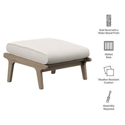 Saratoga Outdoor Patio Teak Ottoman
