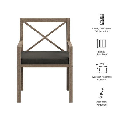 Northlake Outdoor Patio Teak Dining Armchair