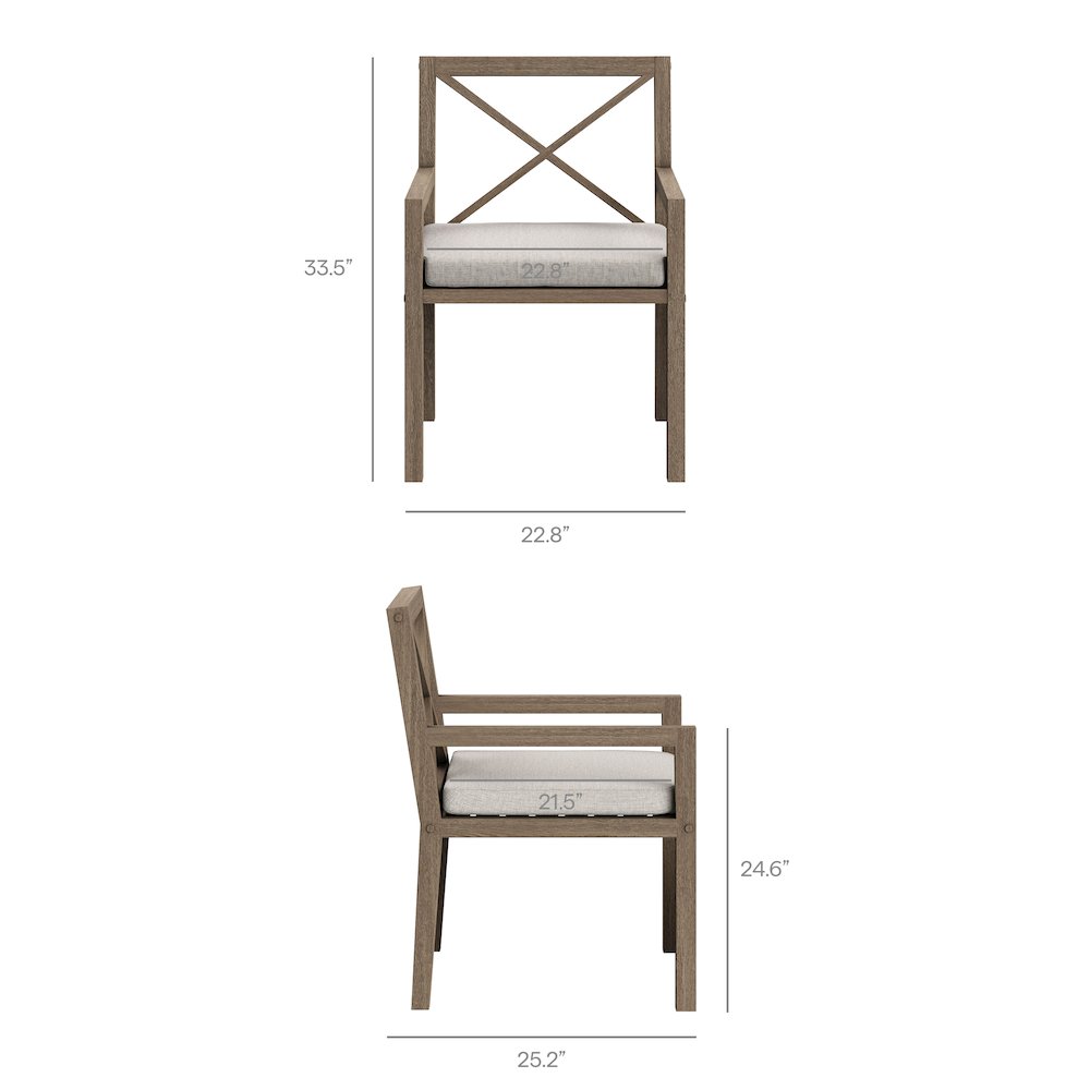 Northlake Outdoor Patio Teak Dining Armchair