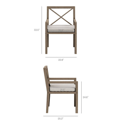 Northlake Outdoor Patio Teak Dining Armchair