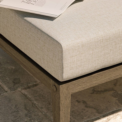Northlake Outdoor Patio Teak Ottoman