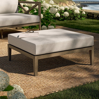 Northlake Outdoor Patio Teak Ottoman