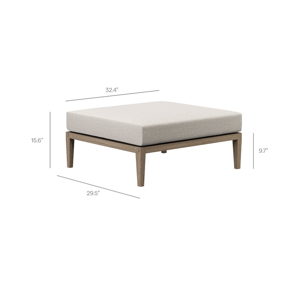 Northlake Outdoor Patio Teak Ottoman