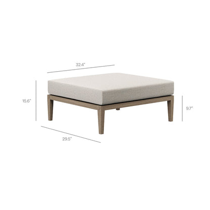 Northlake Outdoor Patio Teak Ottoman