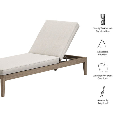 Northlake Outdoor Patio Teak Chaise Lounge