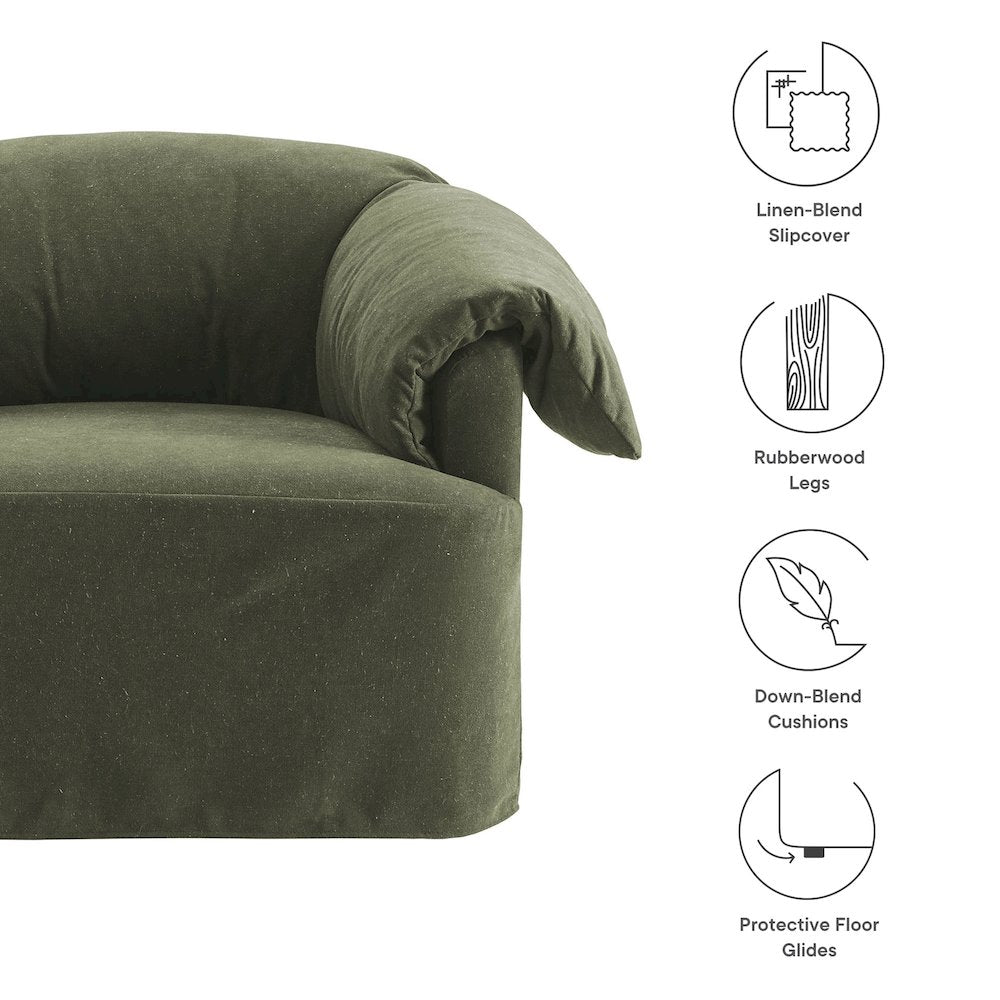 Lark Slipcovered Fabric Oversized Armchair