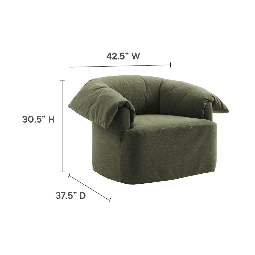 Lark Slipcovered Fabric Oversized Armchair