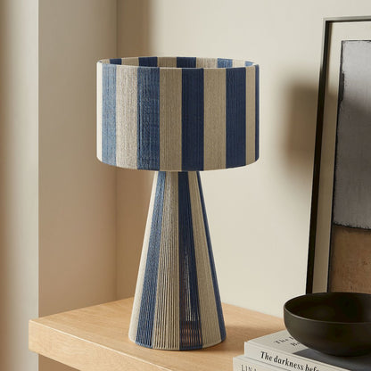 Renae Handwoven Cotton Thread Striped Table Lamp