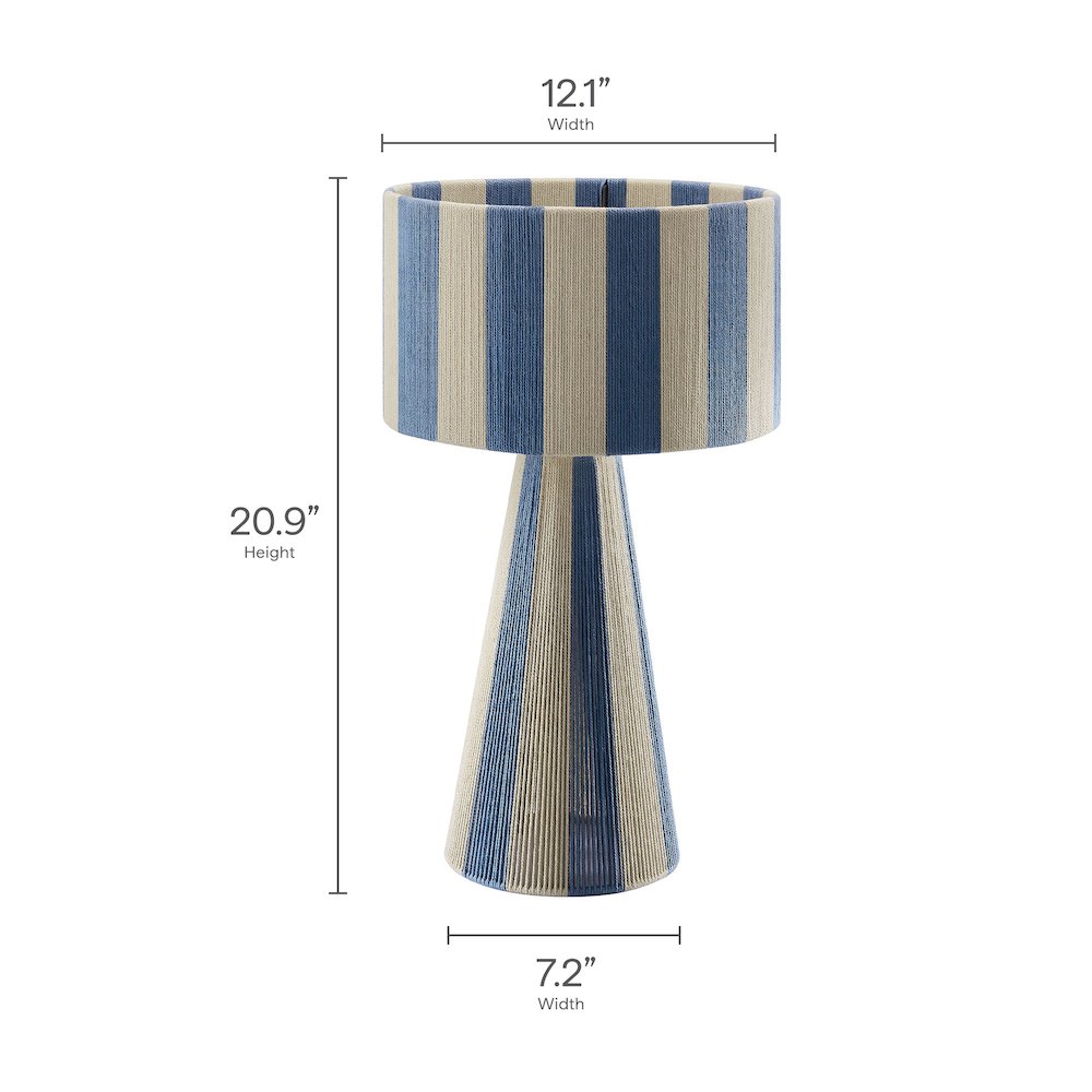Renae Handwoven Cotton Thread Striped Table Lamp