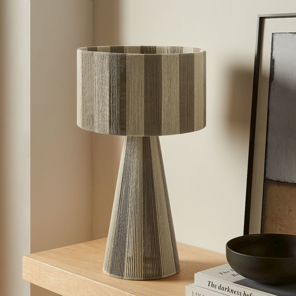 Renae Handwoven Cotton Thread Striped Table Lamp