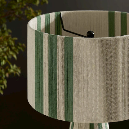 Gia Handwoven Cotton Thread Striped or Plain Table Lamp