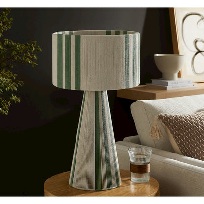 Gia Handwoven Cotton Thread Striped or Plain Table Lamp