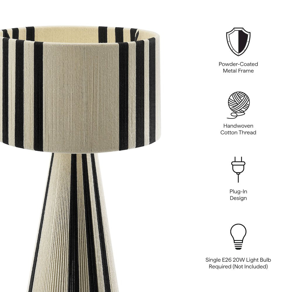 Gia Handwoven Cotton Thread Striped or Plain Table Lamp