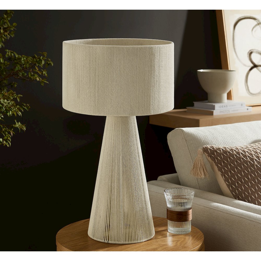 Gia Handwoven Cotton Thread Striped or Plain Table Lamp