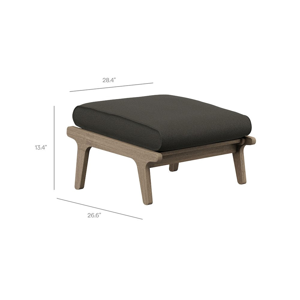 Saratoga Outdoor Patio Teak Wood Chair and Ottoman Set