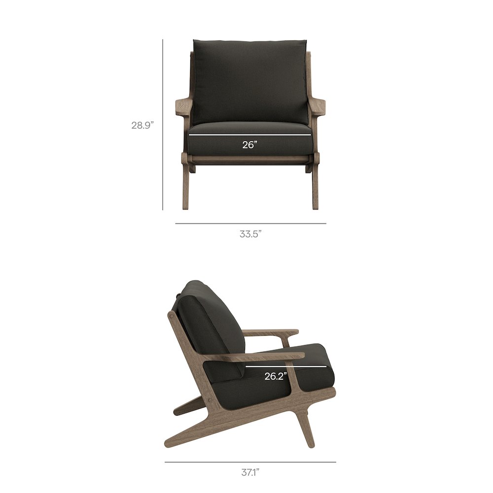 Saratoga Outdoor Patio Teak Wood Chair and Ottoman Set