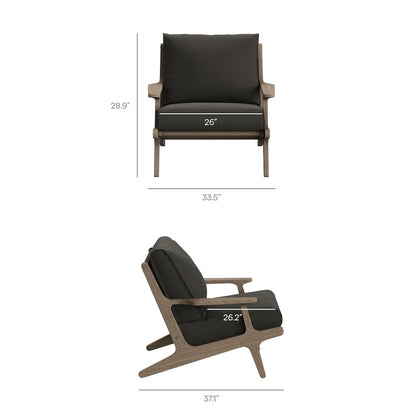 Saratoga Outdoor Patio Teak Wood Chair and Ottoman Set
