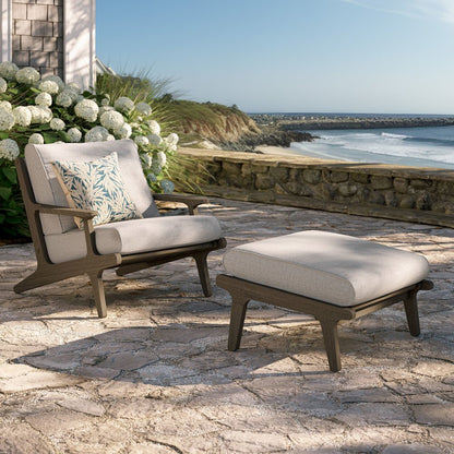 Saratoga Outdoor Patio Teak Wood Chair and Ottoman Set