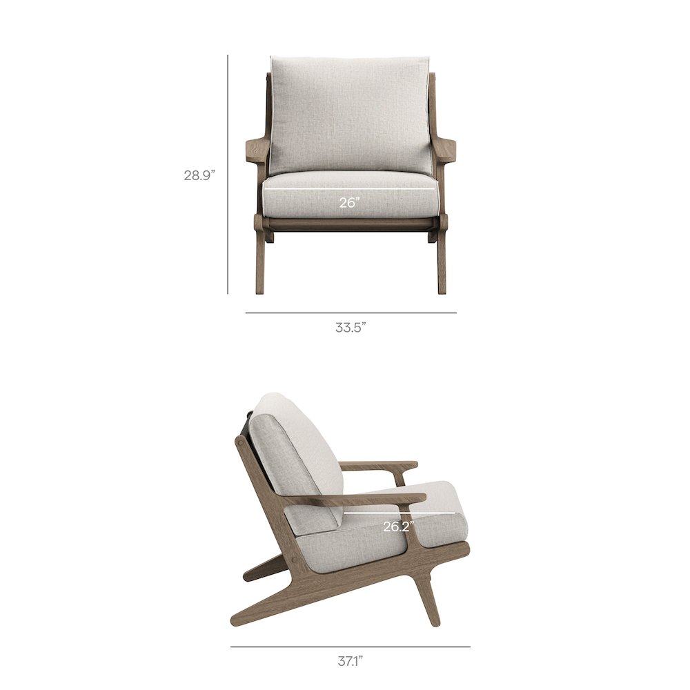 Saratoga Outdoor Patio Teak Wood Chair and Ottoman Set