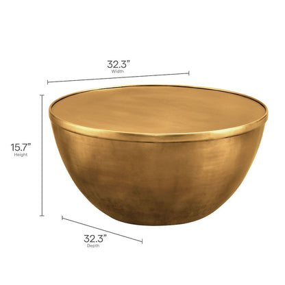 Viora 32 Inch Metal Storage Coffee Table