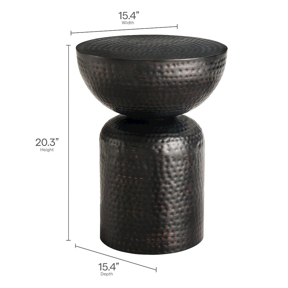 Mella Metal Hammered Side Table