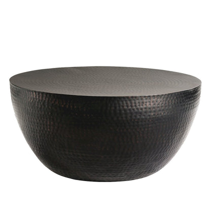 Mella 32 Inch Metal Hammered Coffee Table