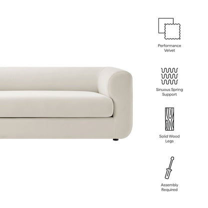 Leif 89" Performance Velvet Upholstered Sofa