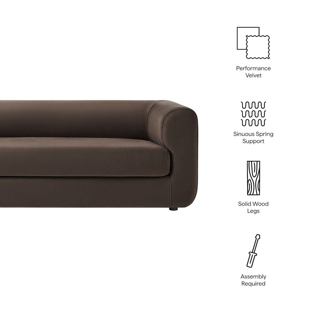 Leif 89" Performance Velvet Upholstered Sofa
