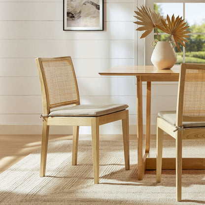 Ovard Wood and Rattan Dining Chair
