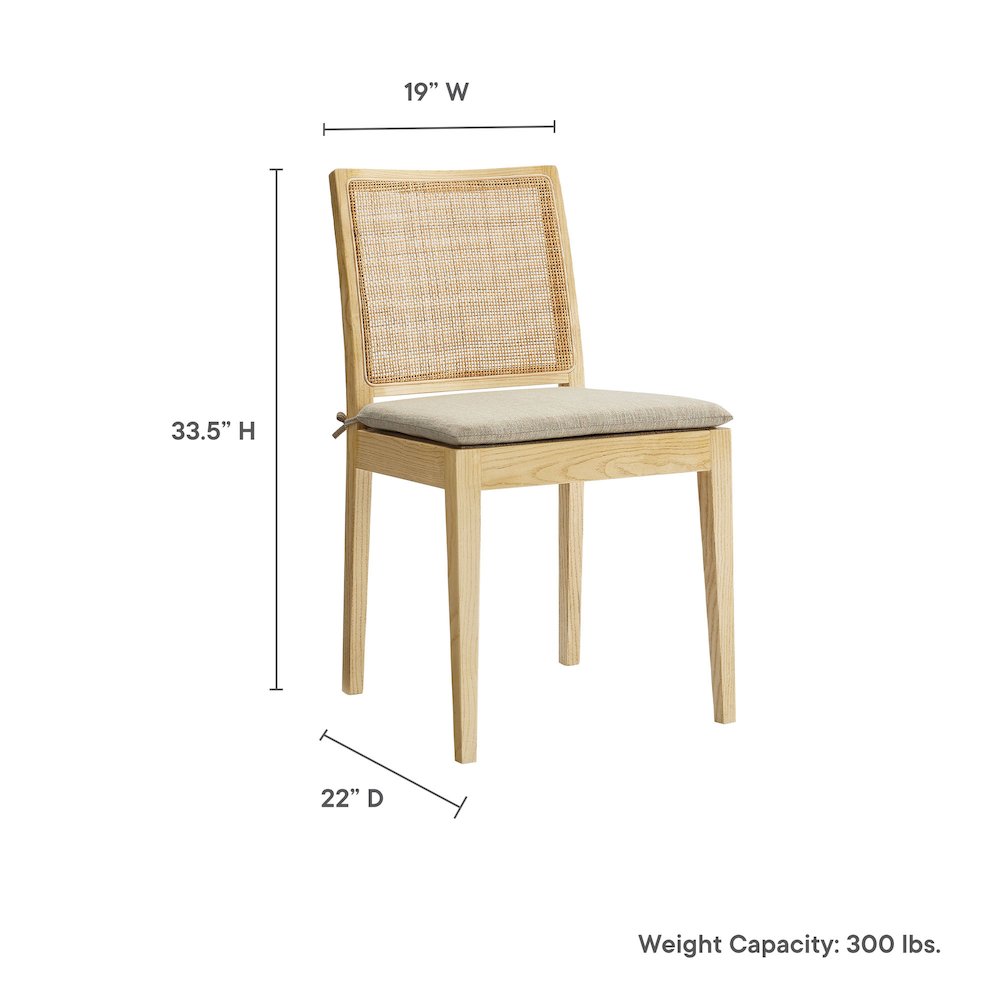 Ovard Wood and Rattan Dining Chair
