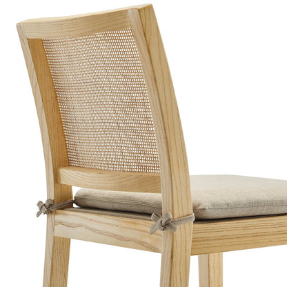 Ovard Wood and Rattan Counter Stool