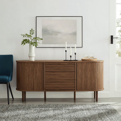 Harlan 67" Fluted Oval Sideboard Cabinet