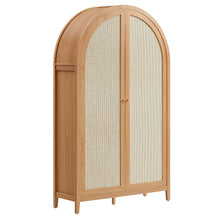 Calista 79" Tall Wide Rattan Arched Storage Cabinet