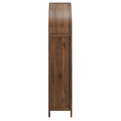 Calista 79" Tall Wide Rattan Arched Storage Cabinet