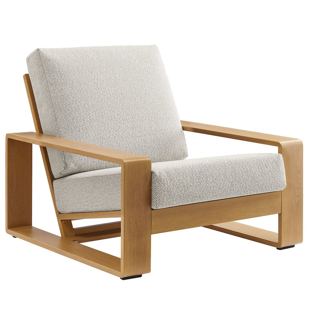 Lirienne Outdoor Patio Aluminum Faux Wood Armchair