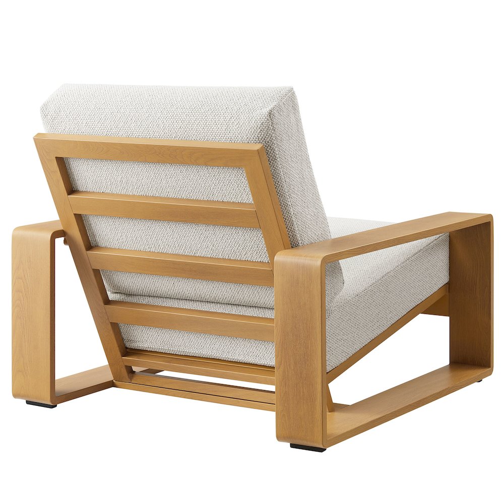 Lirienne Outdoor Patio Aluminum Faux Wood Armchair