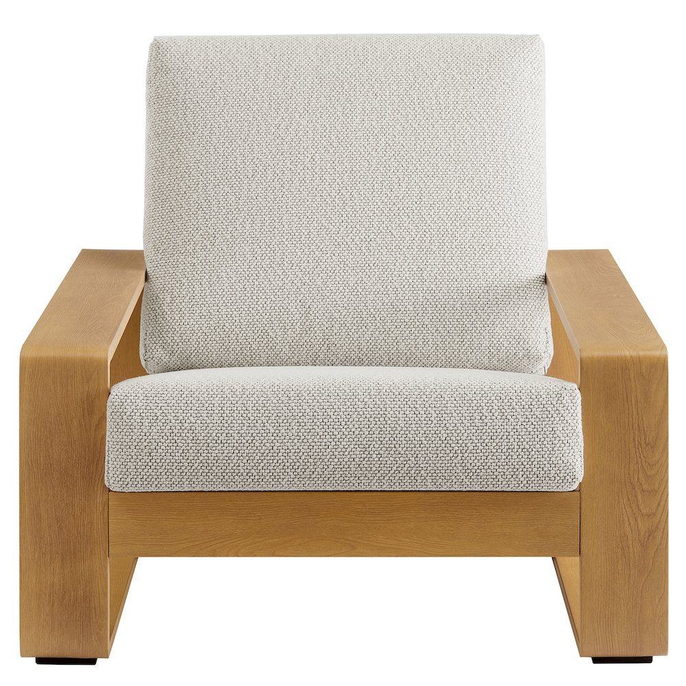 Lirienne Outdoor Patio Aluminum Faux Wood Armchair