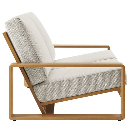 Lirienne Outdoor Patio Aluminum Faux Wood Loveseat
