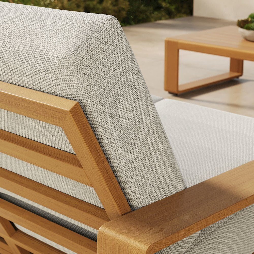 Lirienne Outdoor Patio Aluminum Faux Wood Loveseat
