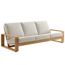 Lirienne Outdoor Patio Aluminum Faux Wood Sofa