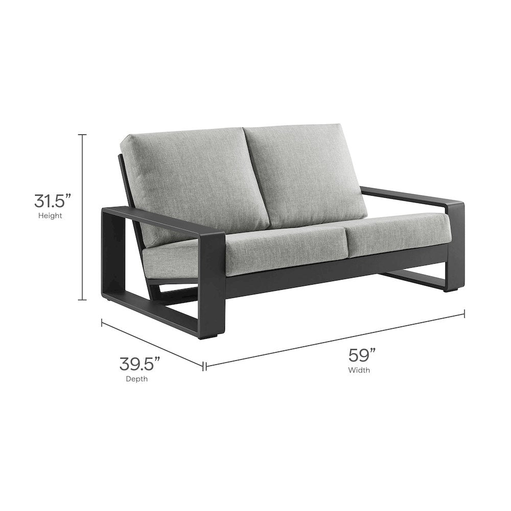 Lirienne Outdoor Patio Aluminum Loveseat