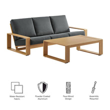 Lirienne 2-Piece Outdoor Patio Aluminum Faux Wood Furniture Set