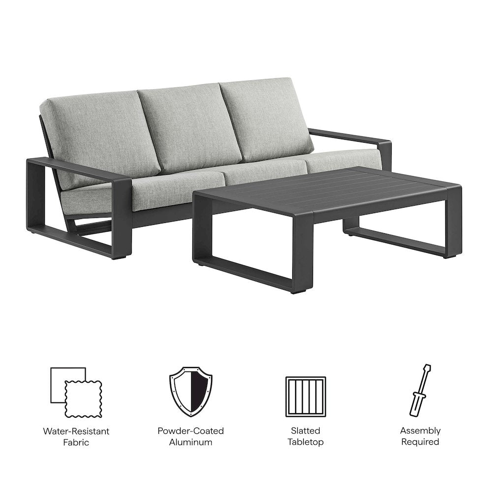 Lirienne 2-Piece Outdoor Patio Aluminum Furniture Set