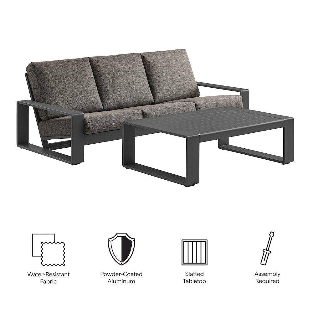 Lirienne 2-Piece Outdoor Patio Aluminum Furniture Set