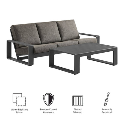 Lirienne 2-Piece Outdoor Patio Aluminum Furniture Set